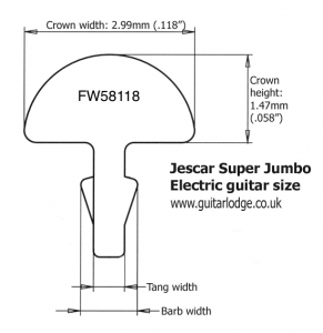 Jumbo fret dimensions for Jescar super Jumbo size