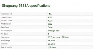 Shuguang 5881A valve specifications