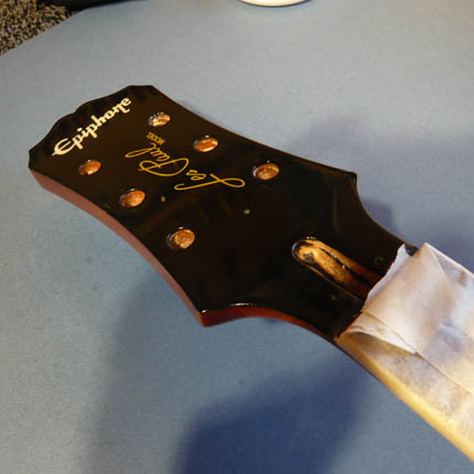 Epiphone Les Paul headstock break: