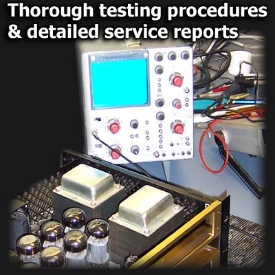 Thorough testing procedures on amplifiers