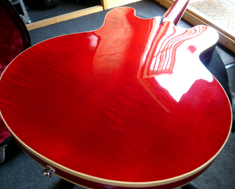 Arch-top back re-finish: